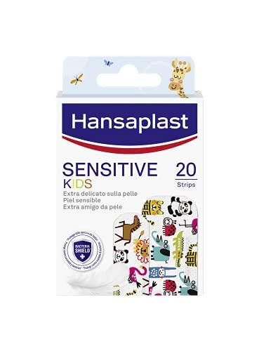 Hansaplast Tiritas Sensitive Kids, parches para niños con animales, hipoalergénicos y fáciles de quitar, 1 paquete de 20 unidades en 2 tamaños