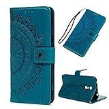 Funda Xiaomi Redmi 5 Plus, Carcasa Libro Piel de Cuero con Tapa Flip Case, Cover PU Leather Con TPU Case Interna Suave, Soporte Plegable, Ranuras para Tarjetas y Billetera Atrapasueños Color Azul