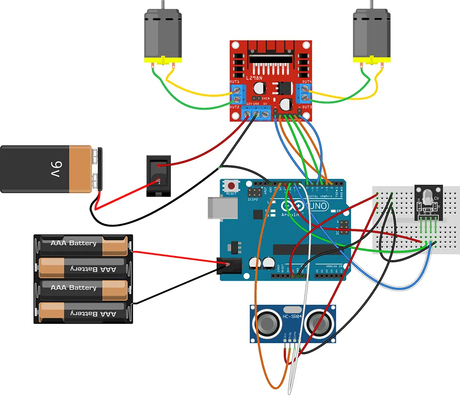 Robot esquiva obstáculos con Arduino y un sensor de ultrasonidos