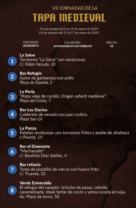 Tapas Medievales en Torrijos