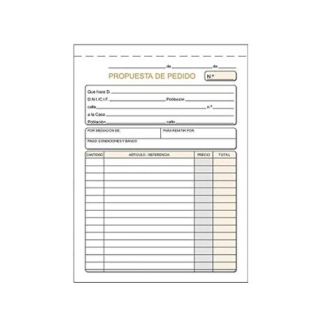 CABLEPELADO Talonario pedidos | Libro propuesta de pedido | Original + 1 copia | Autocopiativo | Encolados sin matriz de corte | Tamaño A5 - (15 cm x 10.5 cm) | Castellano | 25 Juegos (50 hojas)