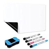Relota A3 Pizarra Blanca Magnética para Nevera, Tablero Magnetico de Borrado en Seco con 4 Rotuladores Pizarra Blanca, Borrador, Whiteboard para Memorandos, Notas, Menús, Planificar Estudios