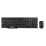 NGS Euphoria- Kit de Ratón y Teclado Inalámbrico de 2.4 GHz, QWERTY Español, Negro