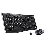 Logitech MK270 Combo Teclado y Ratón Inalámbrico para Windows, 2,4GHz Inalámbrico, Ratón Compacto, 8 teclas multimedia y de acceso directo, 2 años de batería, PC, PC Portátil, QWERTY Español - Negro