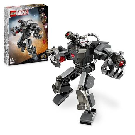LEGO Marvel Armadura Robótica de Máquina de Guerra, Figura de Acción de Juguete con Armas: 3 Cañones Que Disparan, Personaje Superhéroe UCM, Regalo para Cinéfilos, Niños y Niñas de 6 Años o Más 76277