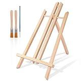 Viesap Caballete Pintura, 40 CM, De Mesa, Pequeño, Pino Macizo Caballete De Madera, Plegable, para Niños, Soporte Decorativo, Caballete De Asiento.