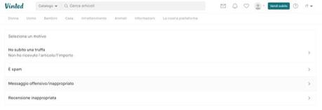 Cómo informar en Vinted