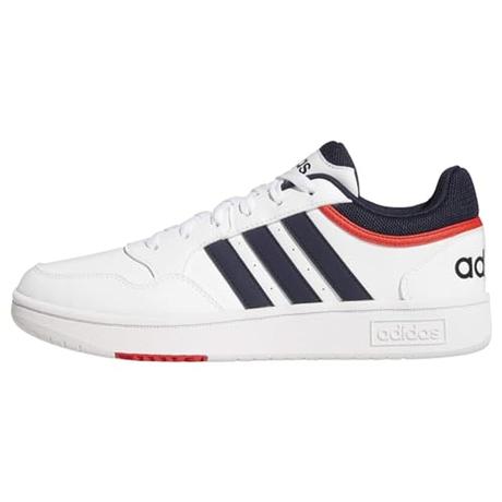adidas Hoops 3.0 Low Classic Vintage Shoes, Zapatillas Hombre, FTWR White/Legend Ink/Vivid Red, 42 EU