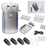 Splenssy Control remoto inalámbrico Lock Security Invisible Keyless Intelligent Lock Aleación de zinc Metal iOS Android APP Desbloqueo con 4 llaves Smart Home Control de acceso Sistema de seguridad