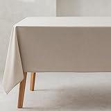 GAMUSI Mantel Liso Tela algodón orgánico Impermeable Antimanchas Rectangular Color Gris Claro 140x100 cm