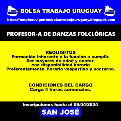 PROFESOR-A DE DANZAS FOLCLÓRICAS