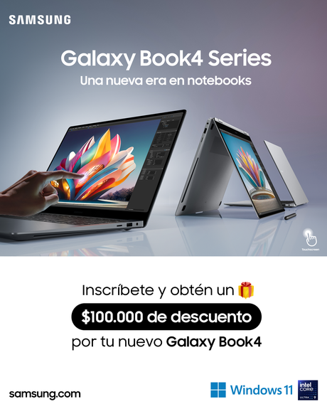 ¡Aprovecha ahora la preventa del Galaxy Book4 y ahorra $100.000 en tu compra! Book4 descuentos