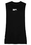 SUPERDRY Train Longline Mock Neck Tank WS311721A Black 10 Mujer