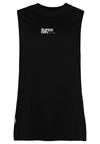 SUPERDRY Train Longline Mock Neck Tank WS311721A Black 10 Mujer