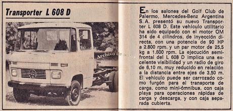 Mercedes-Benz Transporter L 608 D presentado en el año 1969