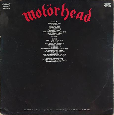 Motorhead -Motorhead Lp 1981