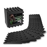 Estera protectora de suelo para fitness AthleticPro [31 x 31 cm] - 18 esteras extragruesas [20% más de protección] - Esteras protectoras antideslizantes para salas y máquinas de fitness