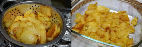 Bacalao gratinado con patatas y salsa de queso