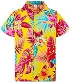 Funky Camisa Hawaiana, Manga Corta, Ananas, Amarillo, XS
