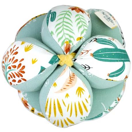 Surikatokids - Juguetes bebes 0-3 meses - Pelota Montessori - Bola Sensorial Bebe (Cactus/mint))