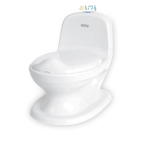 Nuby Dr. Talbot's - My Real Potty - Orinal para bebé y niños con sonido de descarga - Orinal para aprender a ir al baño - Pilas incluidas - Blanco - 18+ meses