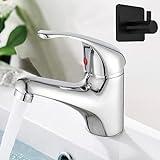 VOLTGY- Grifo Lavabo Cromado. El Set Incluye un Gancho de Pared. Grifo Monomando Lavabo.