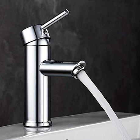 GAVAER Grifo Lavabo,Grifo Baño,Grifo Baño con Aireador Desmontable, Ahorro del Agua Grifo Monomando Lavabo, Grifo Mezclador Agua Fría y Caliente,Latón Cromado Grifos Fregadero.