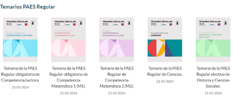 Ya están publicados los Temarios Pruebas de Acceso a la Educación Superior (PAES) Regular para el proceso de Admisión 2025. Ya están publicados los Temarios Pruebas de Acceso a la Educación Superior (PAES) Regular para el proceso de Admisión 2025.