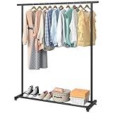 edihome, Burro Ropa, Vestidor Portátil, Perchero Colgador de Ropa, 41x141x101 cm, Negro, Resistente, para Colgar Perchas, Ropa, Camisas, Pantalones, Fácil Limpieza, Montaje Sencillo