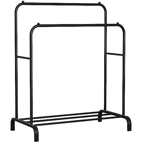 T-LoVendo Perchero Burro Doble Rail Moderno Rígido Estante Ropa Zapatos Cajas Ropero