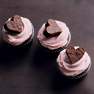 Brownie-Cupcakes con corazoncito