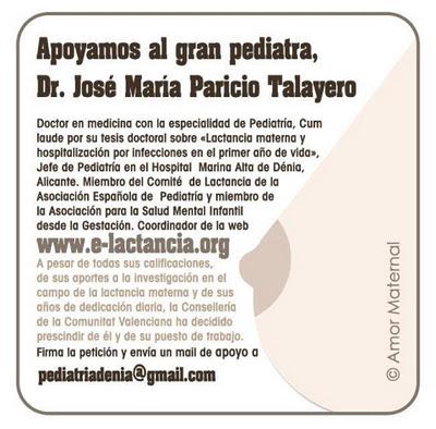 En apoyo al Dr. José María Paricio, Hospital de Denia