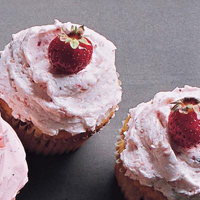 Cupcakes de fresa con buttercream de fresa