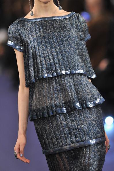 A detail of a model is seen as she walks the runway during the Chanel Haute-Couture Spring / Summer 2012 Show as part of Paris Fashion Week at Grand Palais on January 24, 2012 in Paris, France.