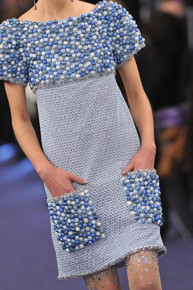 A detail of a model is seen as she walks the runway during the Chanel Haute-Couture Spring / Summer 2012 Show as part of Paris Fashion Week at Grand Palais on January 24, 2012 in Paris, France.