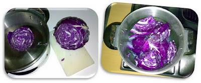 Roseta de lombarda y cebolla confitada