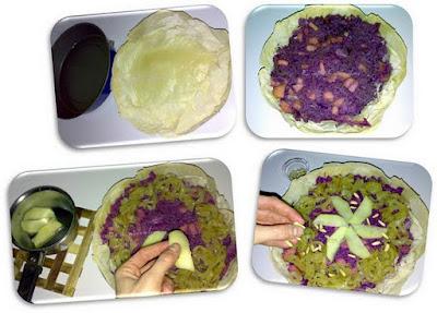 Roseta de lombarda y cebolla confitada