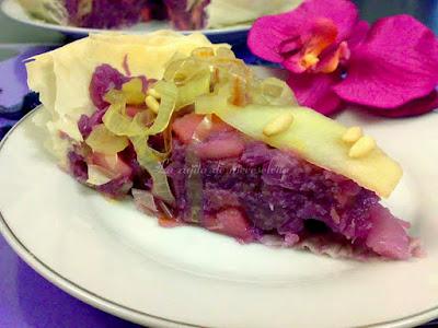 Roseta de lombarda y cebolla confitada