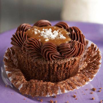 Cupcakes de chocolate, bourbon y caramelo salado