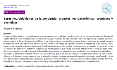 Bases neurobiológicas de la conciencia - Ricardo García