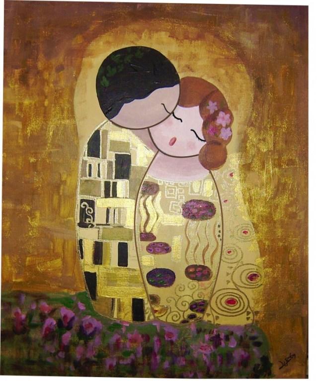 El beso (¿G. Klimt?)