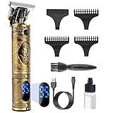 Maquina Cortar Pelo,Cortapelos Hombre Profesional,Recortadora Eléctrica Maquina de Afeitar con LED Pantalla,Carga Rápida USB Inalámbrica Cortadora de Pelo para Barba,Apto para familias/peluqueros