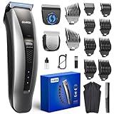 GLAKER Máquina de Cortar Pelo Profesional, 2 EN 1 Cortapelos Inalámbrico Hombre con Cuchilla T 10 Peines-guía 15 Ajustos de Longitud 300 Mins de Autonomía Para Uso de Hogar y Peluquería