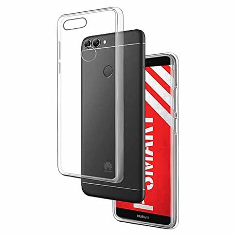 REY Funda Carcasa Gel Transparente para Huawei P Smart/Enjoy 7S, Ultra Fina 0,33mm, Silicona TPU de Alta Resistencia y Flexibilidad