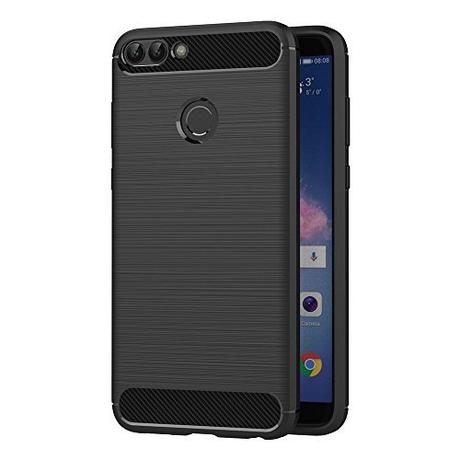 AICEK Funda Huawei P Smart, Negro Silicona Fundas para Huawei P Smart Carcasa Huawei P Smart Fibra de Carbono Funda Case (5,65 Pulgadas)
