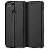 BEZ Funda Huawei P Smart, Carcasa Compatible para Huawei P Smart Libro de Cuero con Tapa y Cartera, Cover Protectora con Ranura para Tarjetas y Billetera, Cierre Magnético, Negro
