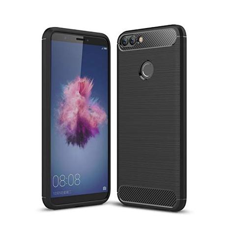 COPHONE Funda Huawei P Smart, Negro Silicona Fundas para Huawei P Smart (No es para P Smart 2019) Carcasa P Smart Fibra De Carbono Funda Case