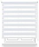 Estor Enrollable de Doble Capa Noche y Día 120x180cm (Ancho x Largo), Persiana Enrollbale para Ventana, Medida de la Tela 117x175cm(Blanco)