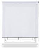 DALINA Textil - Estor Enrollabre Translúcido 60x180cm (Ancho x Largo), Pesiana Enrollable Liso Pasa la Luz 40%, Medida de la Tela 57x175cm (Blanco)