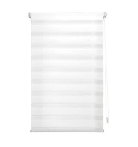 Blindecor Indus SIN HERRAMIENTAS | Estor Enrollable Sin Taladrar de Doble Capa | Color Blanco roto 57 x 180 cm (ancho x largo) | Tamaño de la Tela 54 x 175 cm